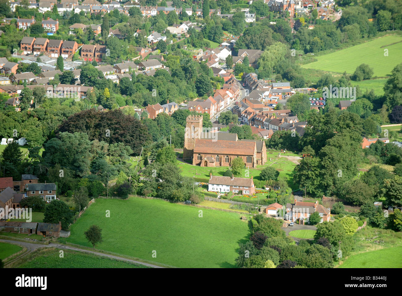 Aerial view of the village of Kinver in South Staffordshire Stock Photo