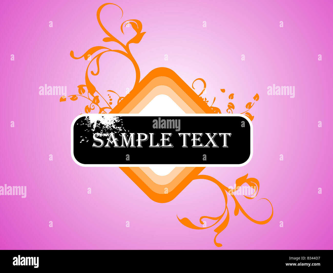 sample text and swirls on gradient background Stock Photo - Alamy