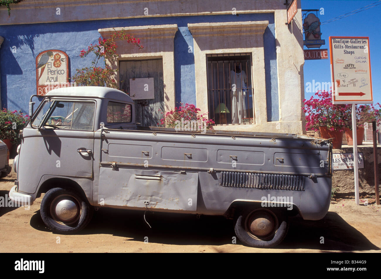 Vintage 1960's era Volkswagon pickup truck in Todos Santos, Baja California Sur, Mexico Stock Photo