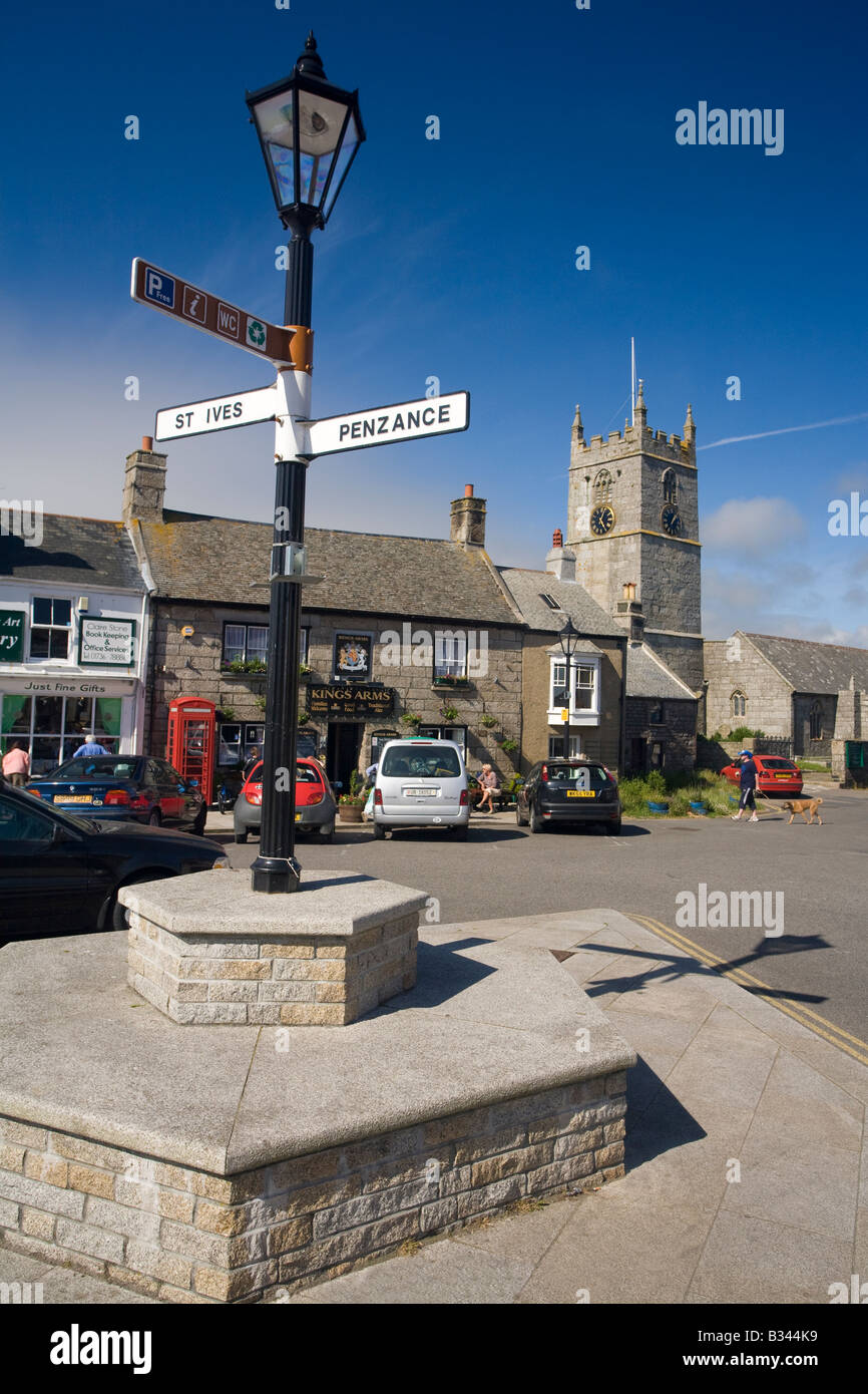 St Just village West Penwith in summer sunshine Cornwall West Country England UK United Kingdom GB Great Britain British Isles E Stock Photo