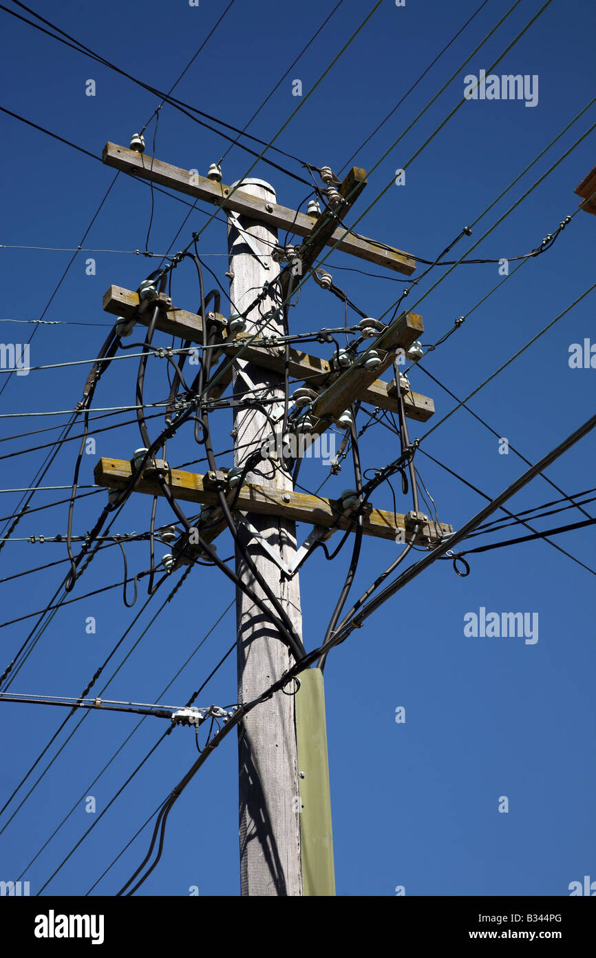 electric wire pillar Stock Photo Alamy
