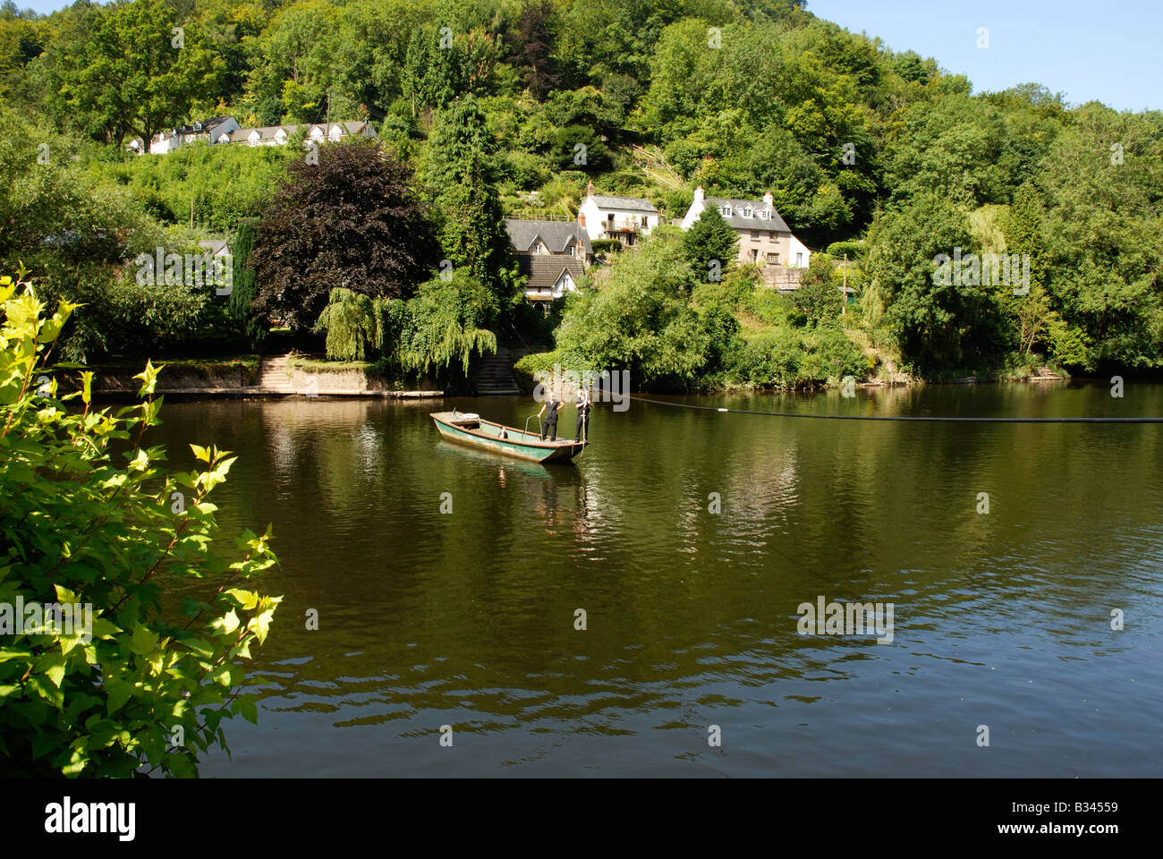 The hand pulled ferry at the Saracen's Head, Symmond's Yat, Herefordshire Stock Photo