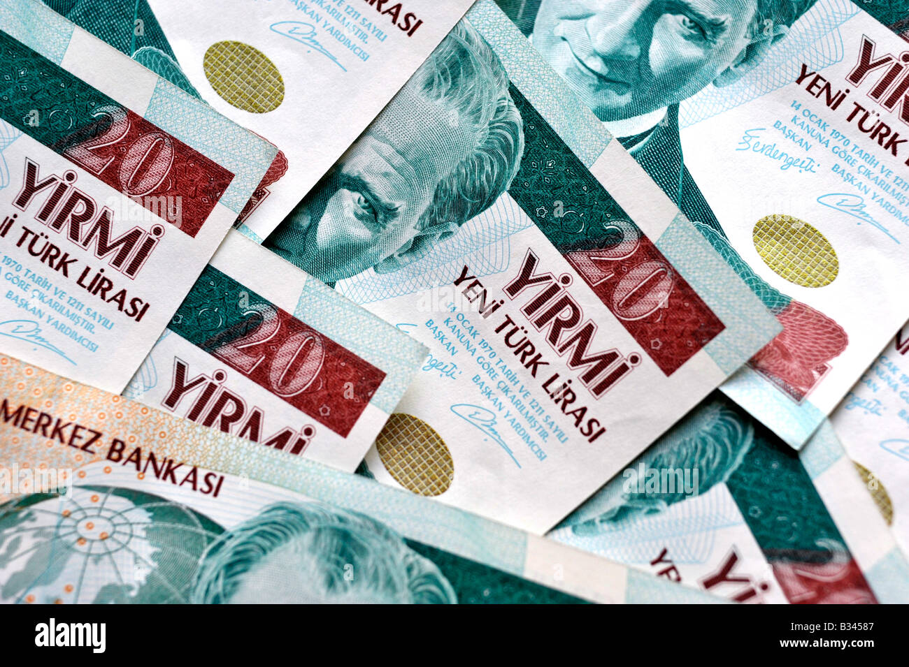 Turkish Lira paper money Stock Photo