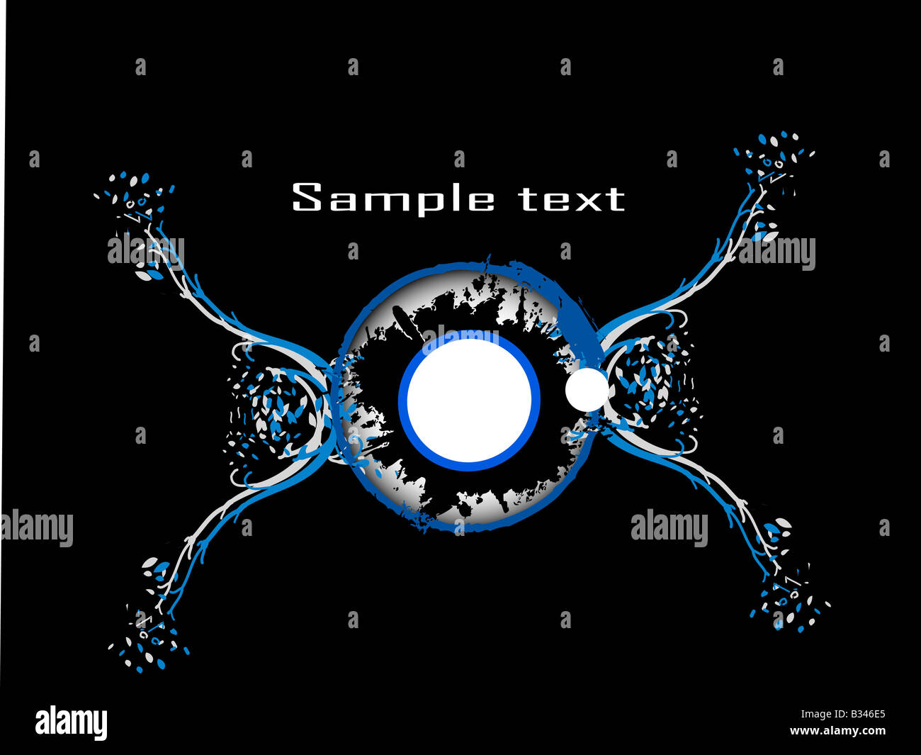 swirly design with sample text on dark background Stock Photo Alamy