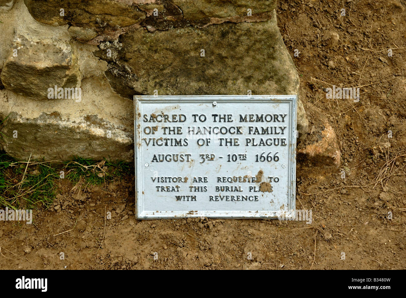 Riley Graves in Eyam, England, burial place of the Hancock family, plague victims Stock Photo