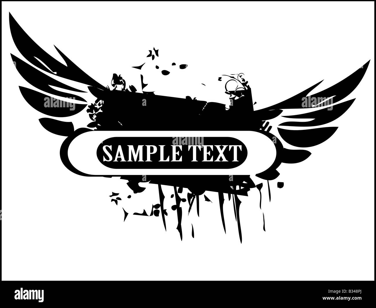 grungy-wings-with-text-template-stock-photo-alamy