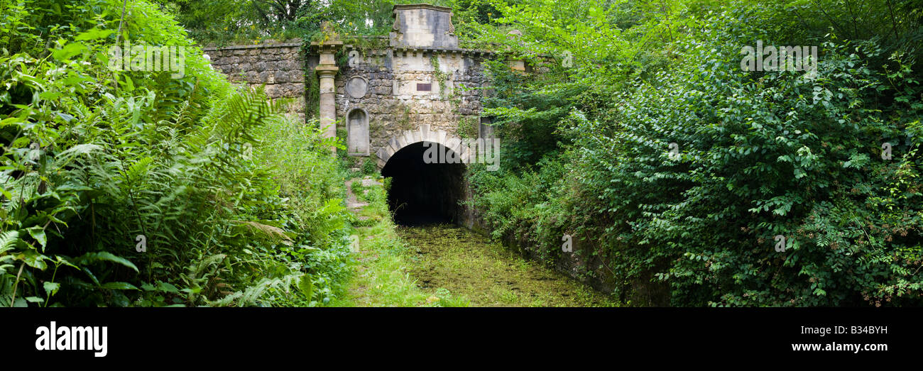 The Coates portal to the Sapperton Tunnel on the Thames Severn Canal on the Cotswolds near Coates, Gloucestershire Stock Photo