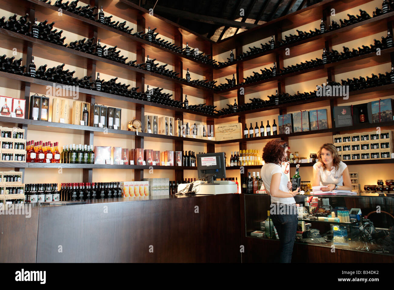 salesroom of the Port Wine Company Real Companhia Velha in Porto, Portugal Stock Photo