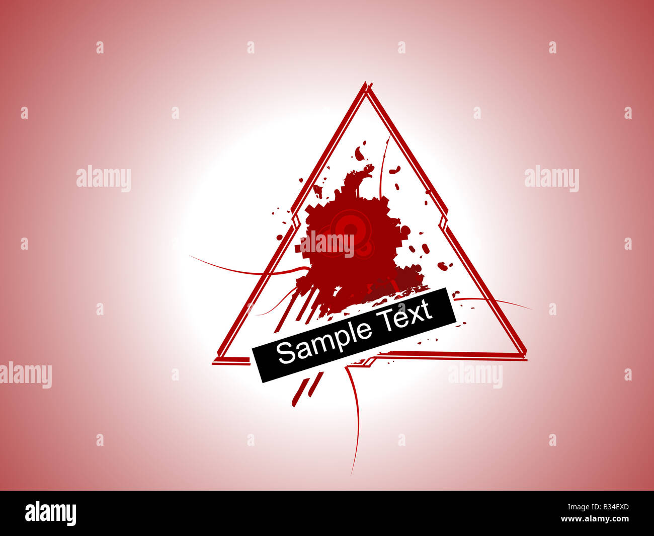 Grungy Circle In Trangle With Text Box On Gradient Background Stock Photo Alamy