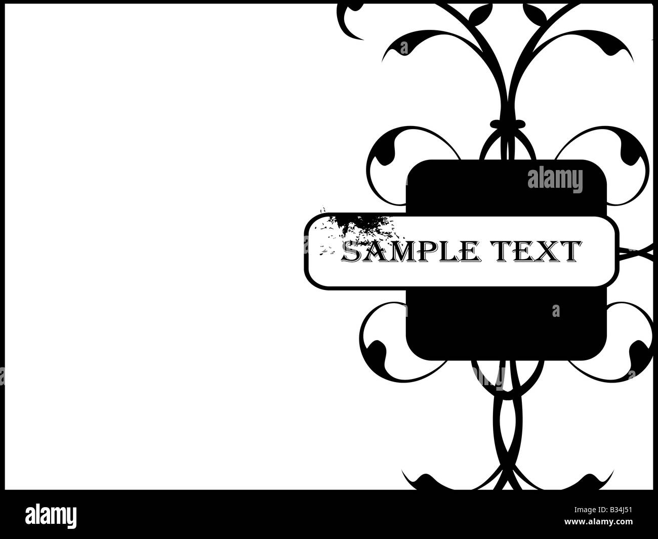 sample text with swirls and block Stock Photo - Alamy