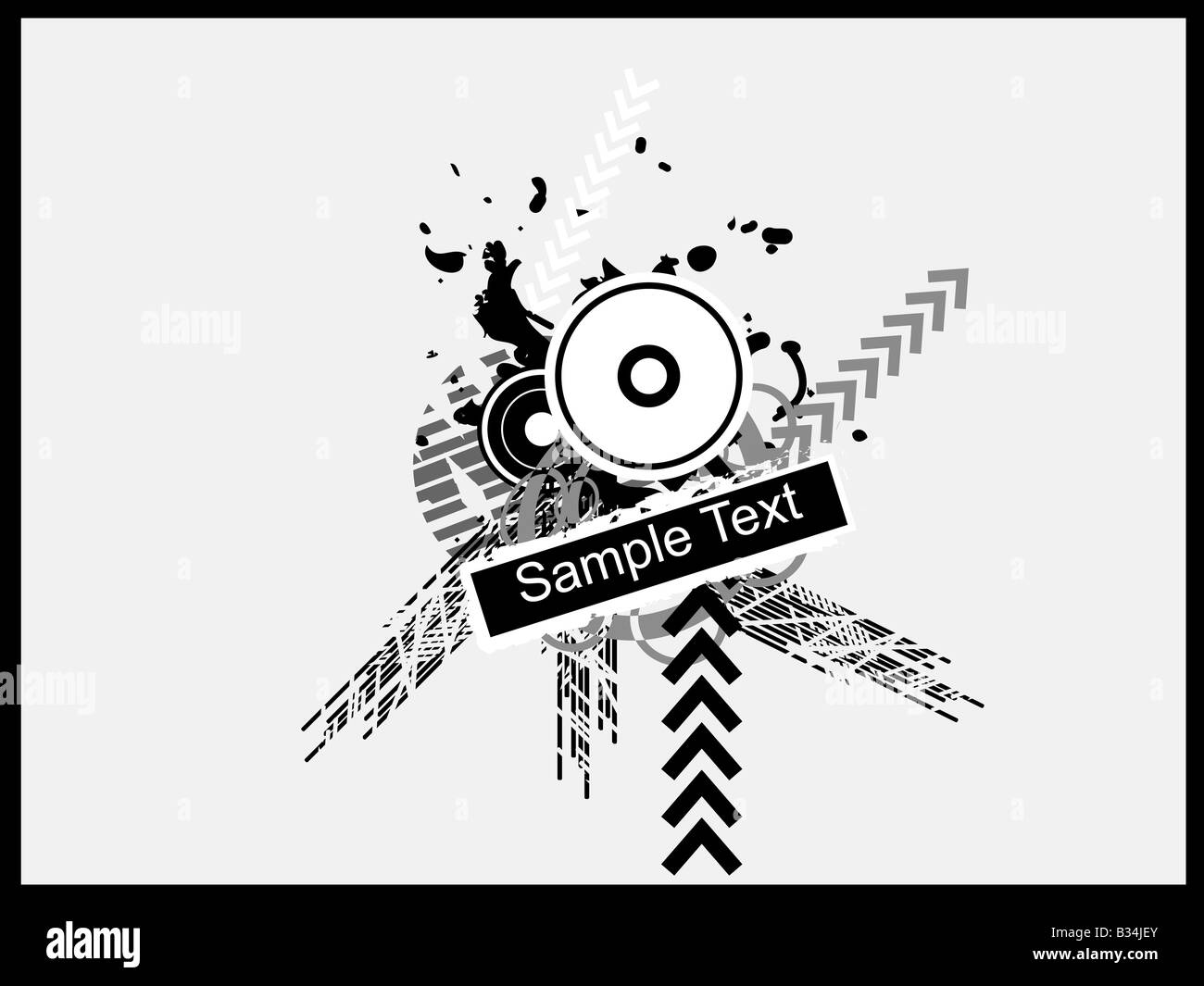 circle with grunge and text box on isolated background Stock Photo - Alamy
