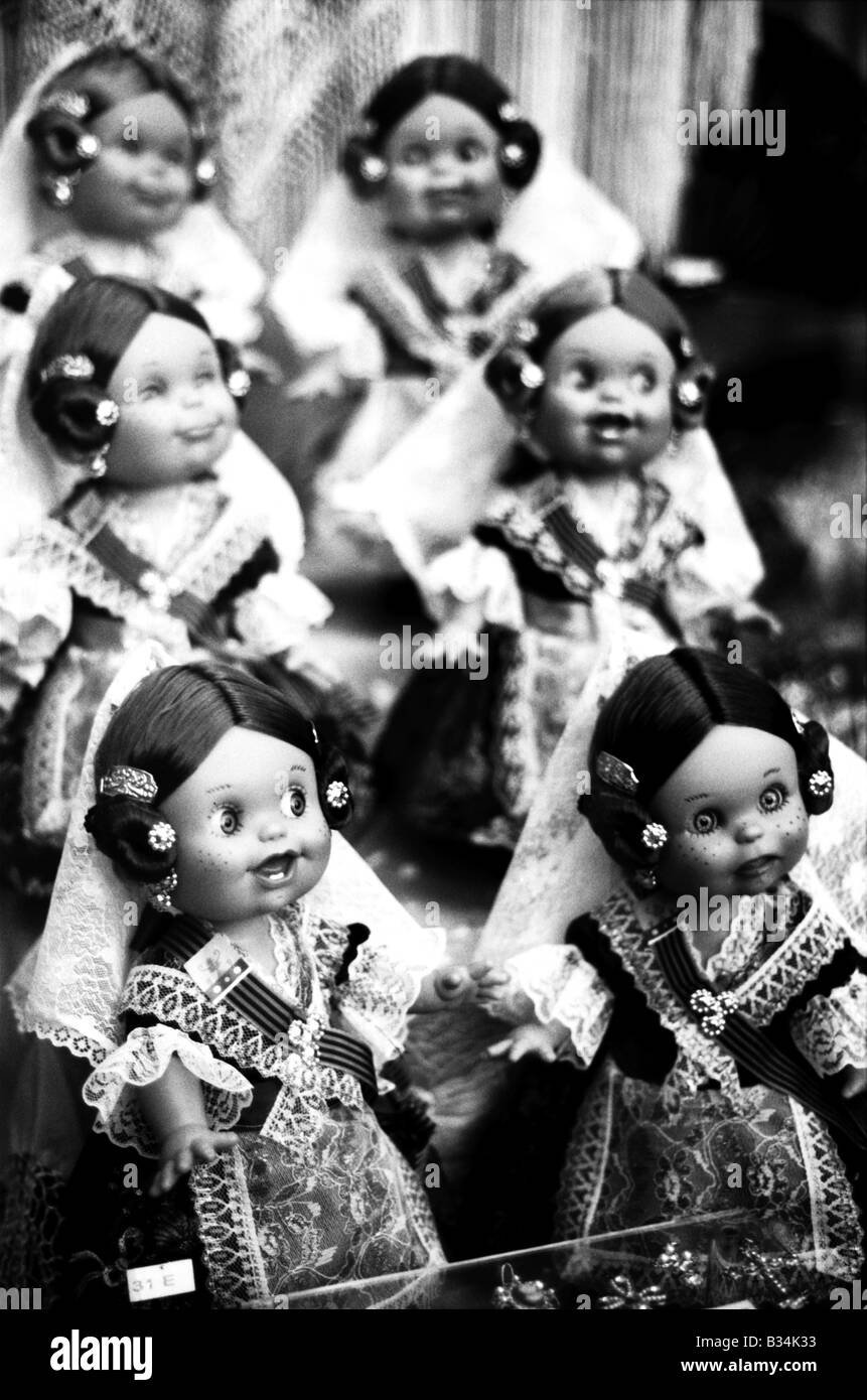 Souvenir from Valencia in the form of dolls dressed in traditional costumes Stock Photo