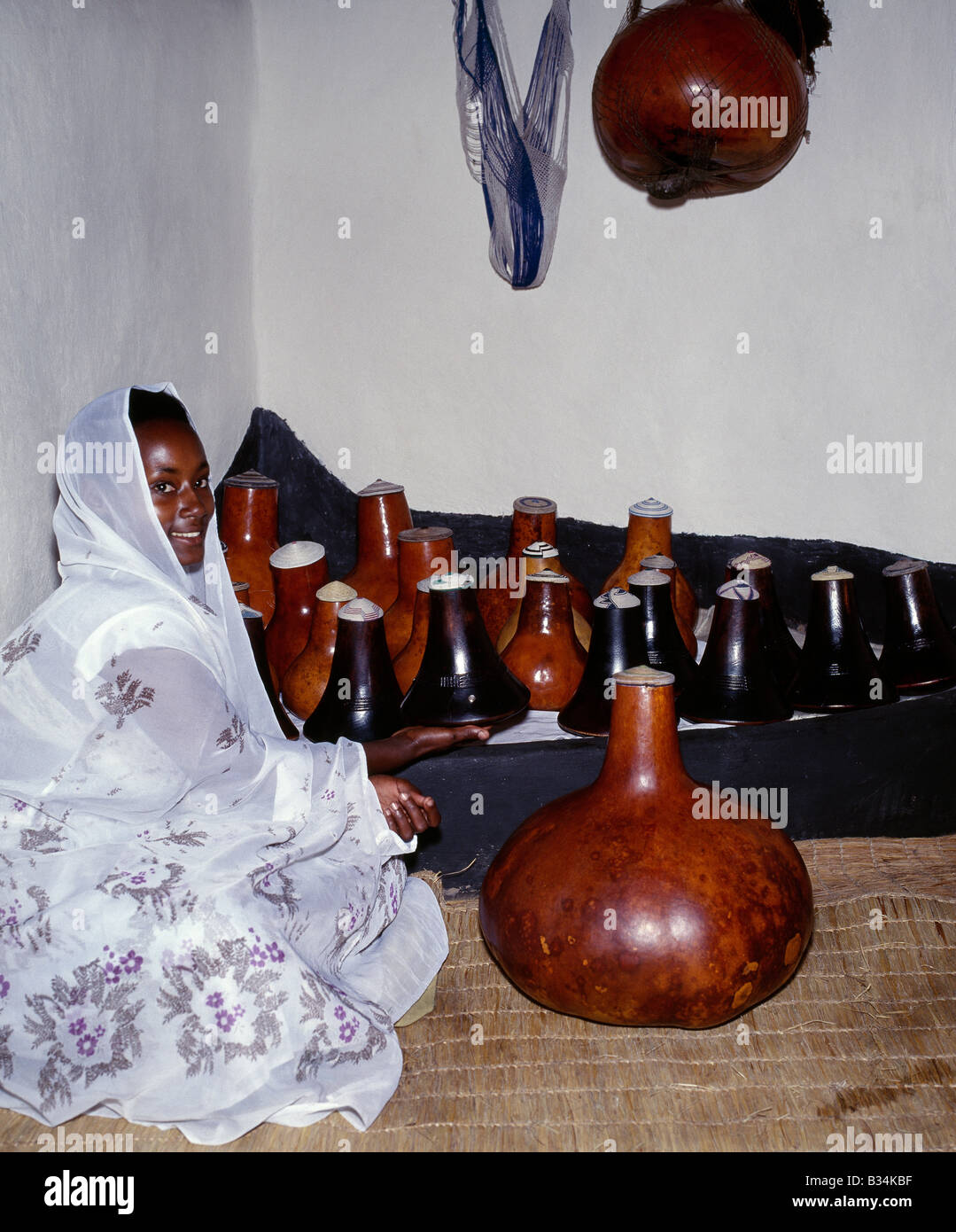 Uganda, Southern Uganda, Mbarara. A Bahima girl with her family's