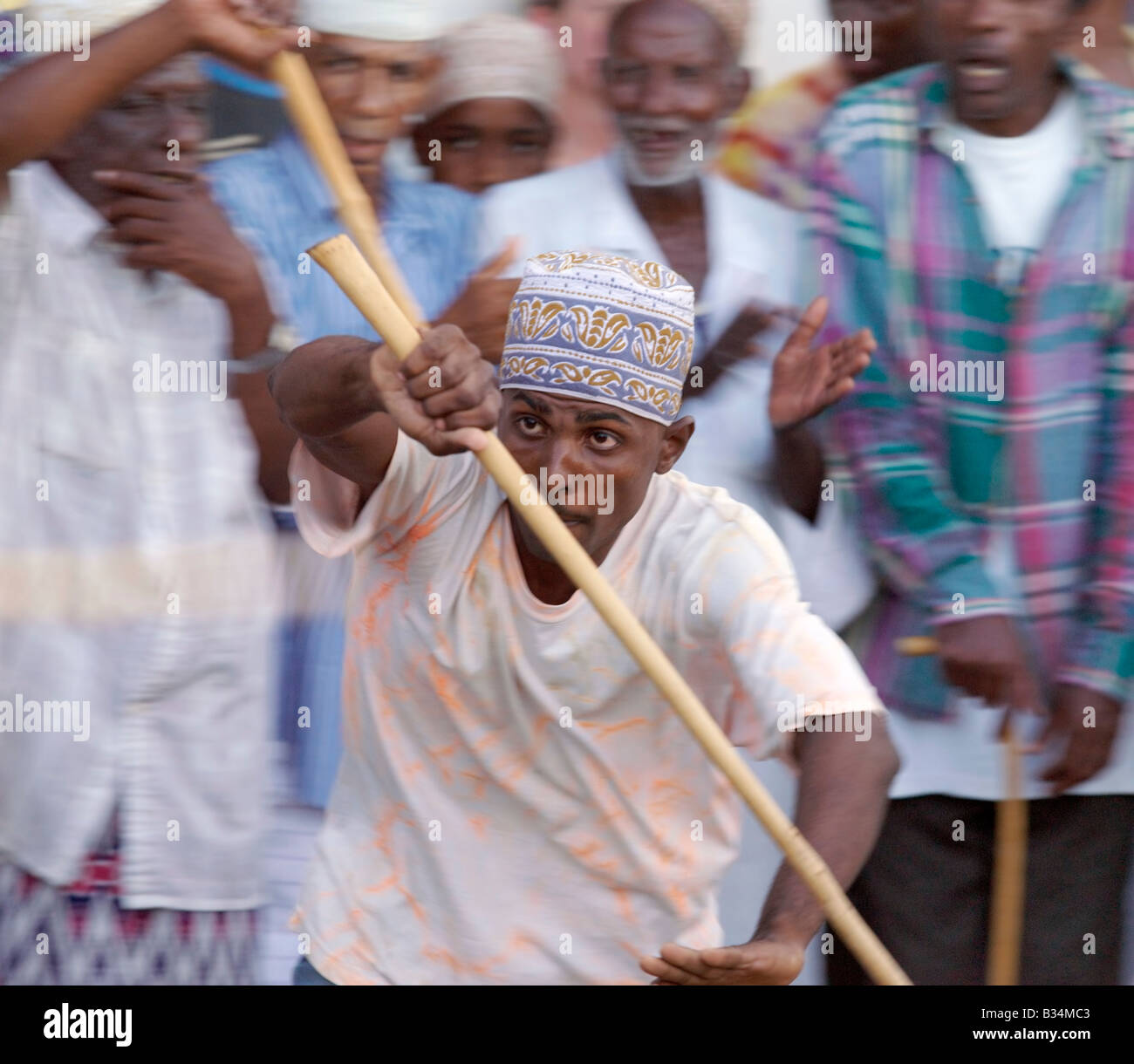 AFRIPICS - Two traditional Xhosa men stick fighting out in the open