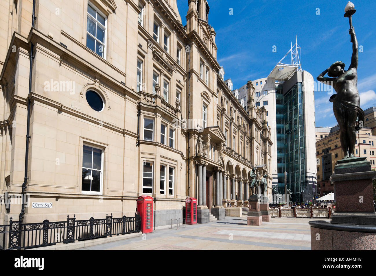 The Old Post Office containing The Restaurant Bar and Grill, City Square, Leeds, West Yorkshire, England Stock Photo