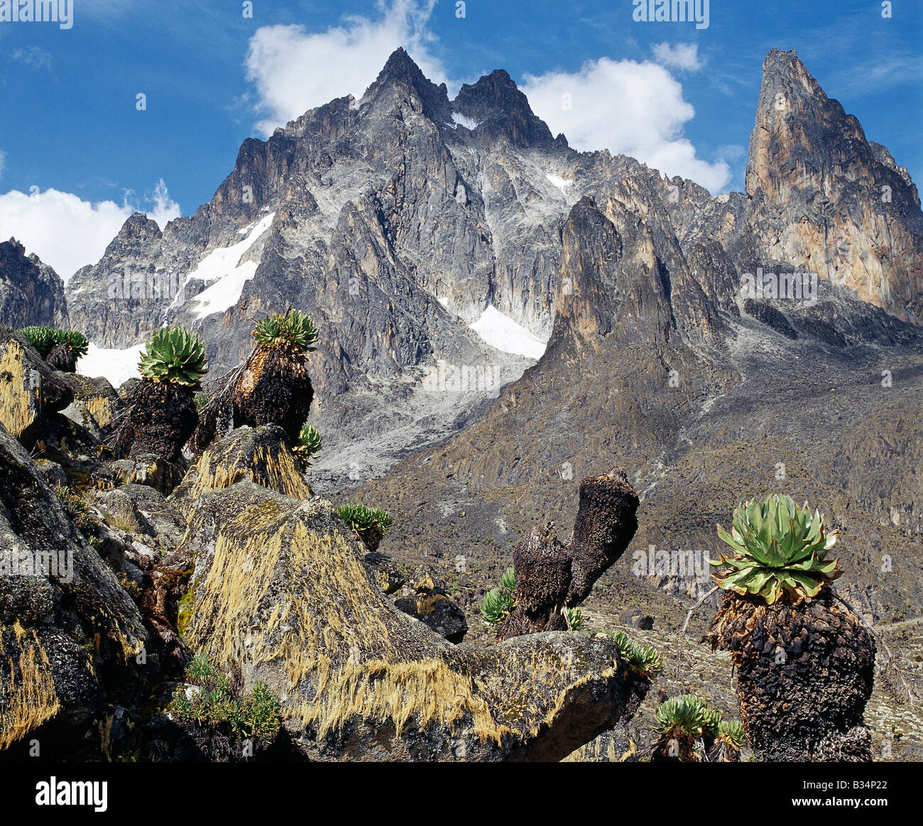 Kenya, Central Highlands, Mount Kenya is Africa's second highest snow