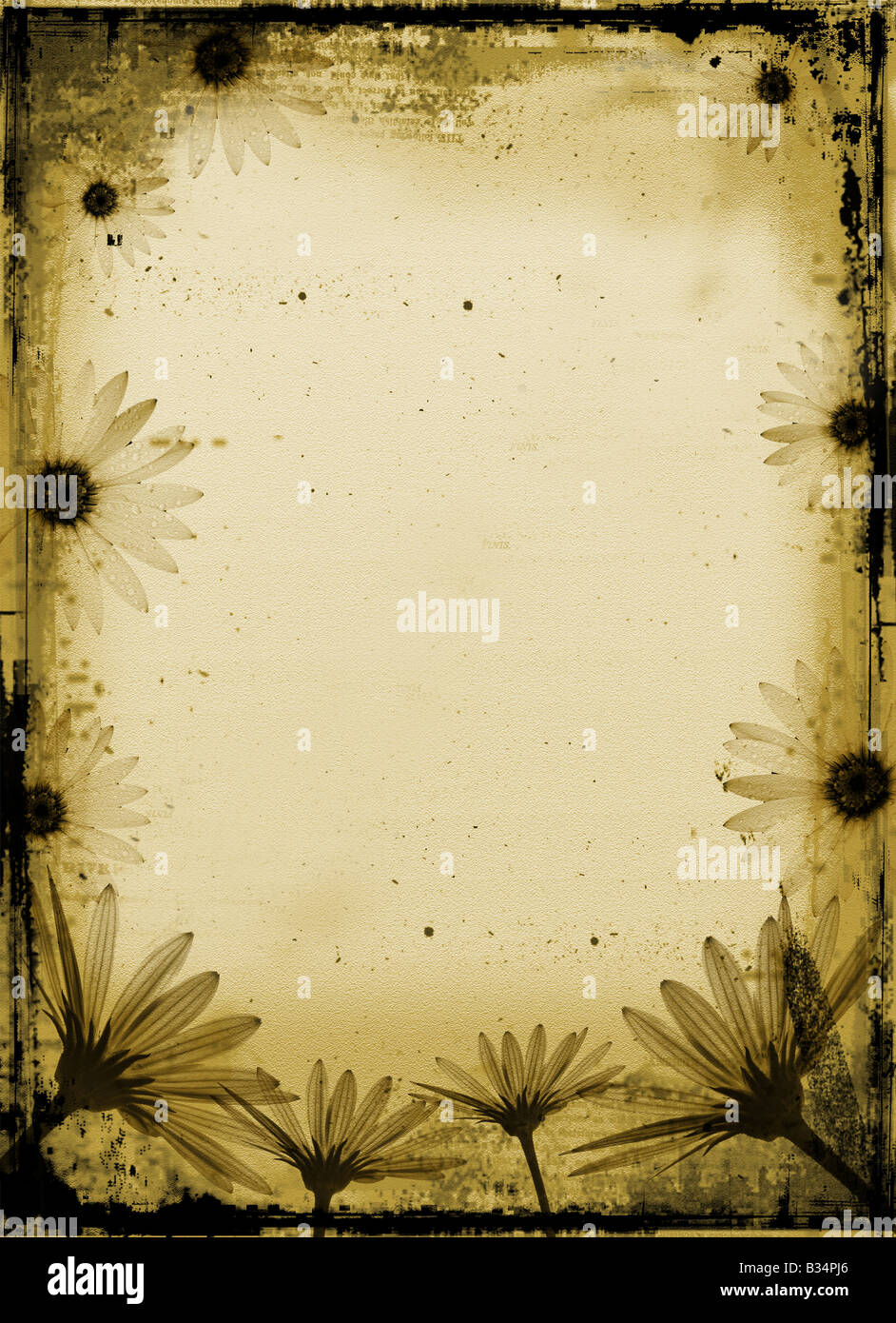 Flowers on grunge background Stock Photo - Alamy