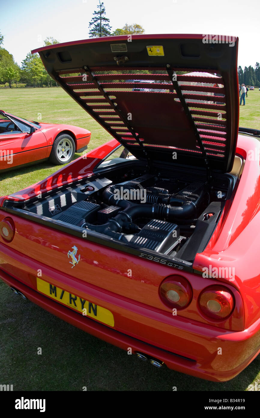 Closeup Ferrari Portofino Engine Bay Red Engine Cover Biturbo