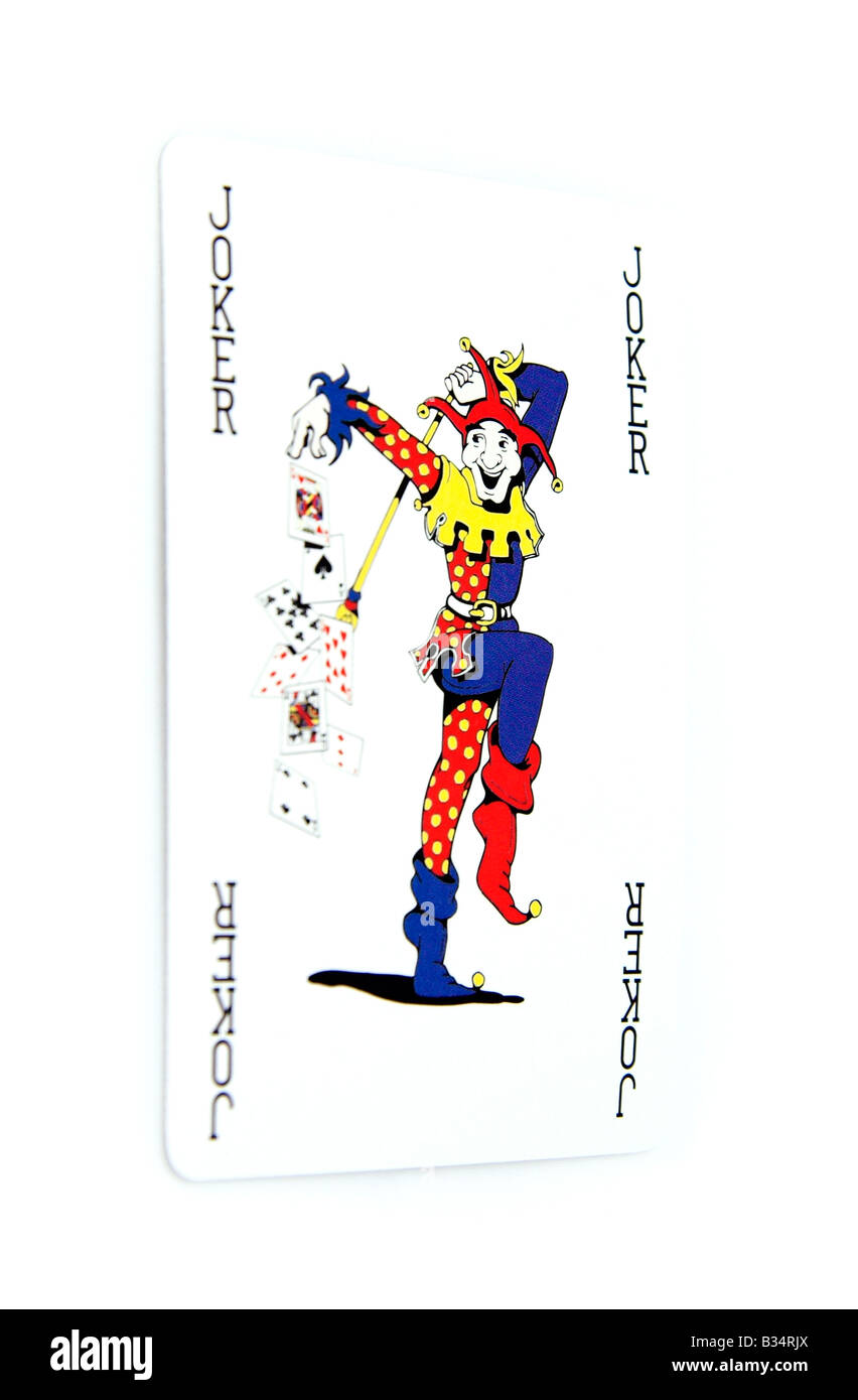 The Joker, playing card, white background Stock Photo