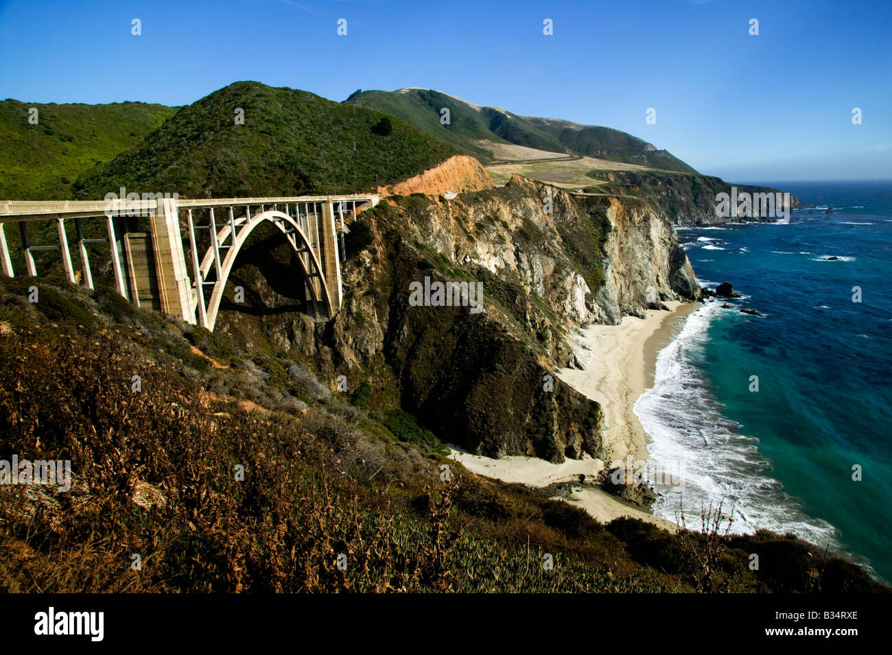 Bixby Bridge and Highway 1 Big Sur California Stock Photo - Alamy