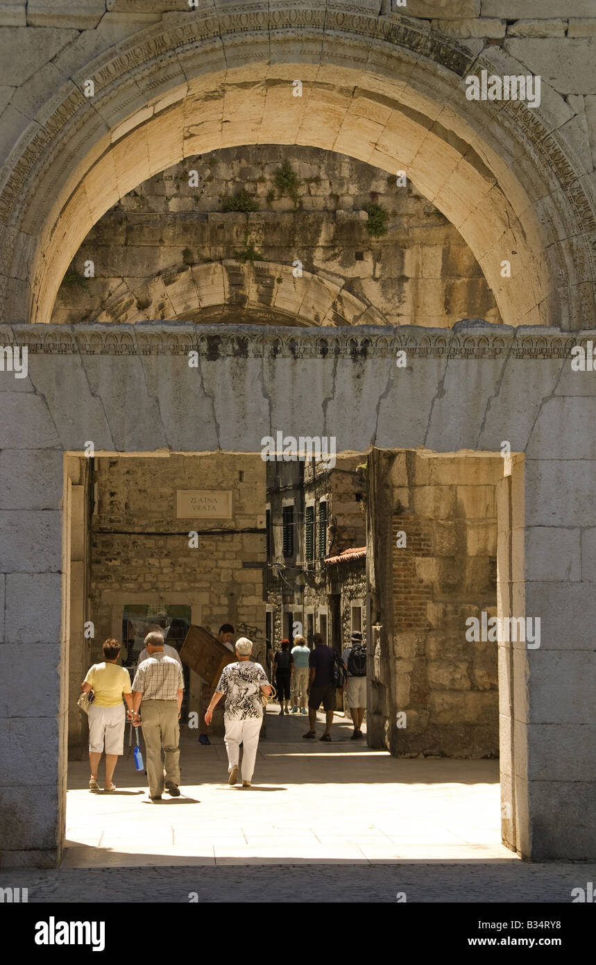 Split's Golden Gate to the Palace of Diocletian Stock Photo