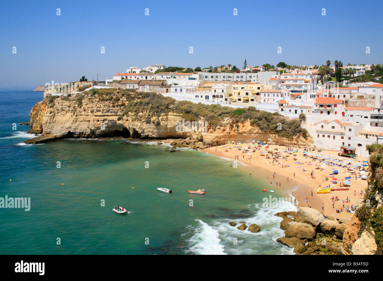 beach and town of Carvoeiro, Algarve, Portugal Stock Photo - Alamy