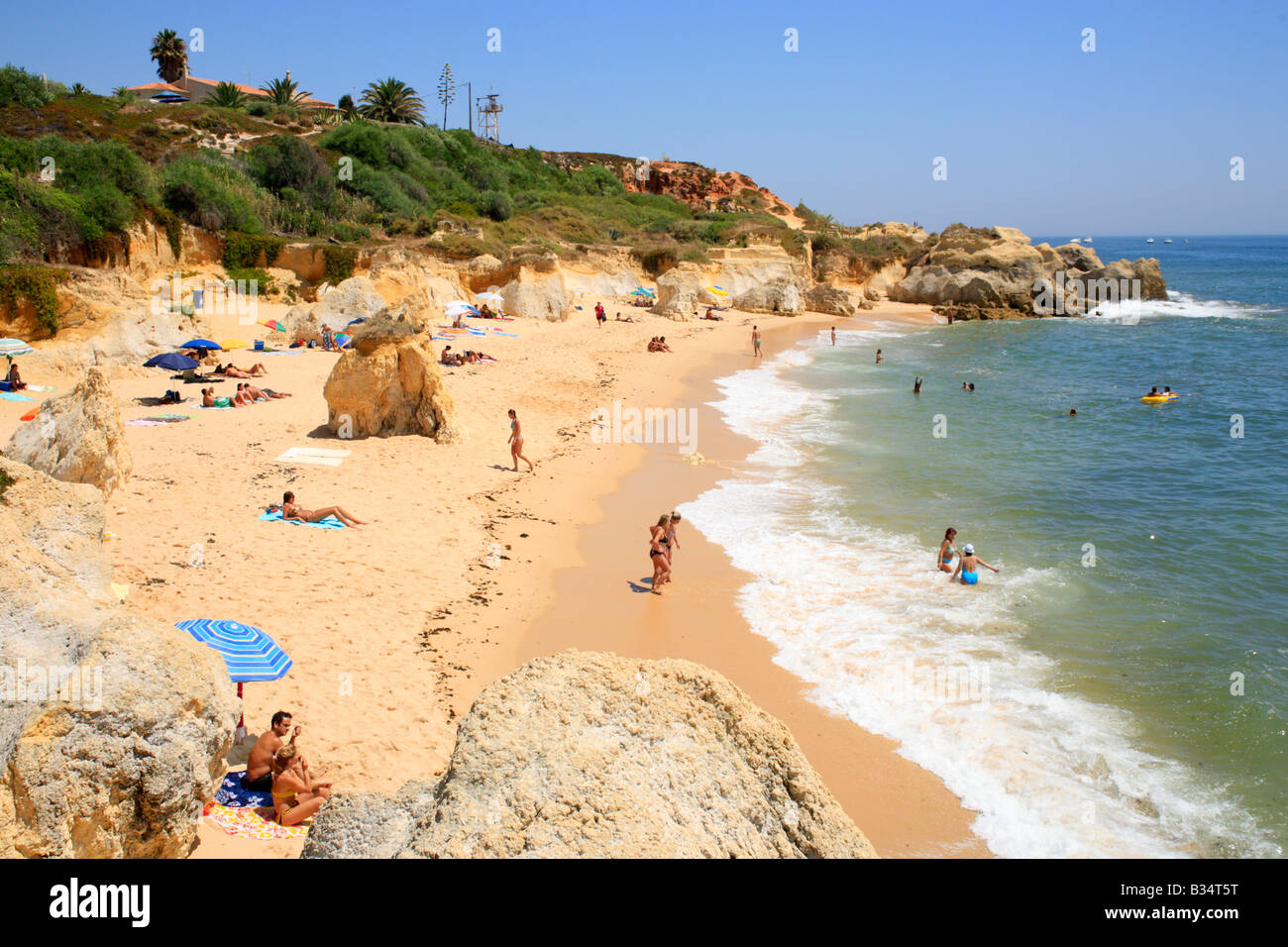 beach Praia da Galé near Albufeira, Algarve, Portugal Stock Photo