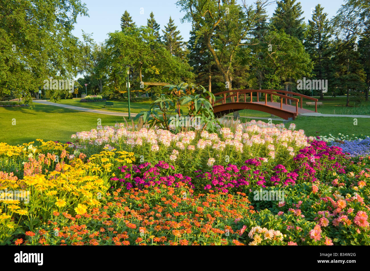 The formal flower gardens at Kildonan Park in Winnipeg Manitoba Caqnada Stock Photo Alamy