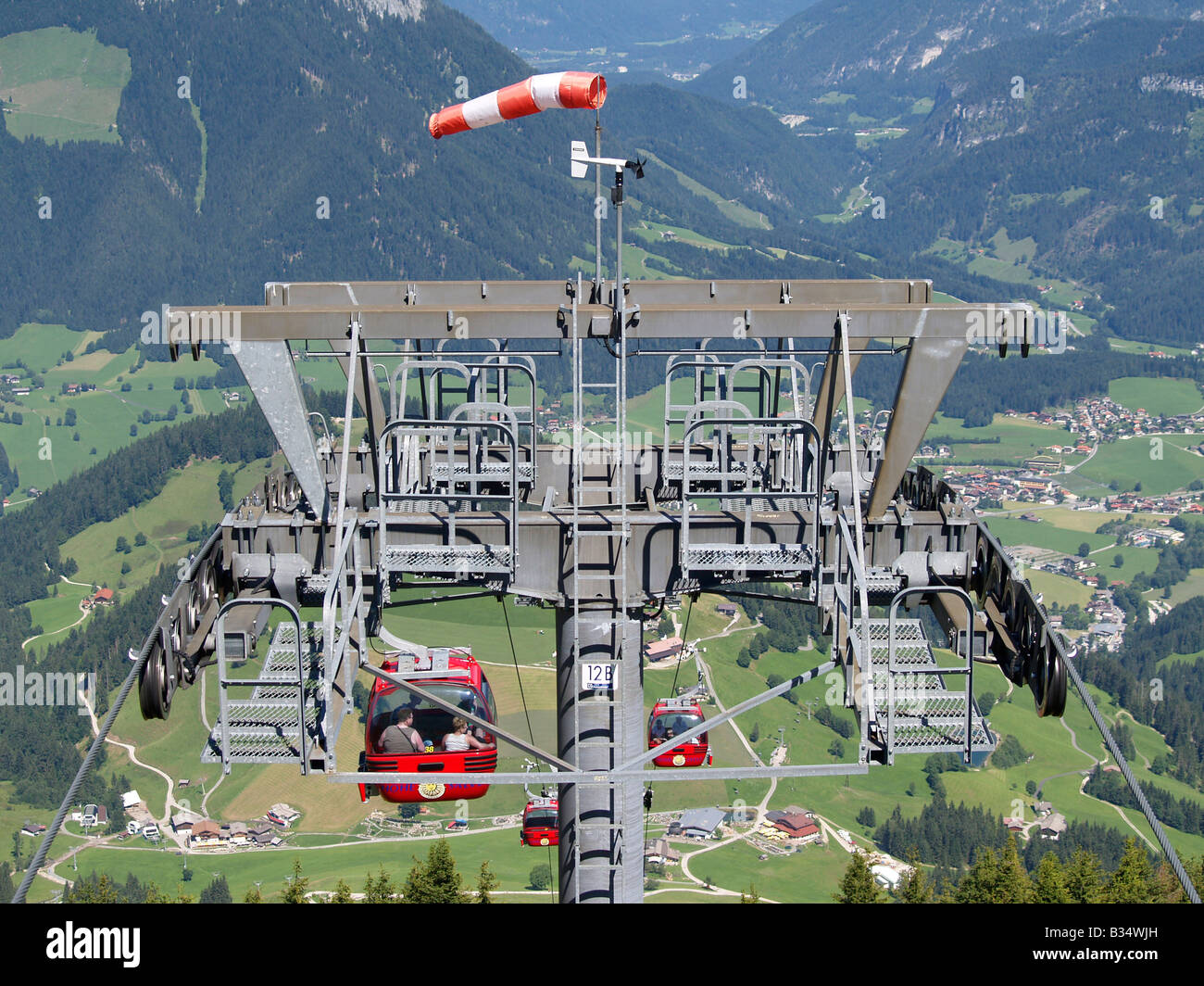 Gondola pylon, Hohe Salve, Austria Stock Photo