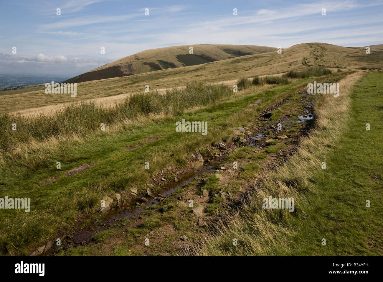 Footpath on Pendle Hill, Lancashire Stock Photo