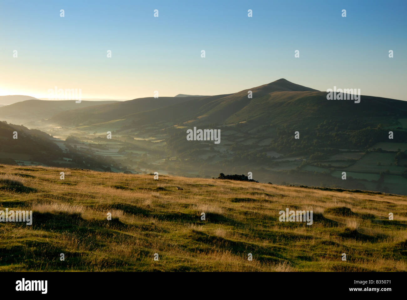 View of the Sugarloaf mountain in the Black Mountains of South Wales