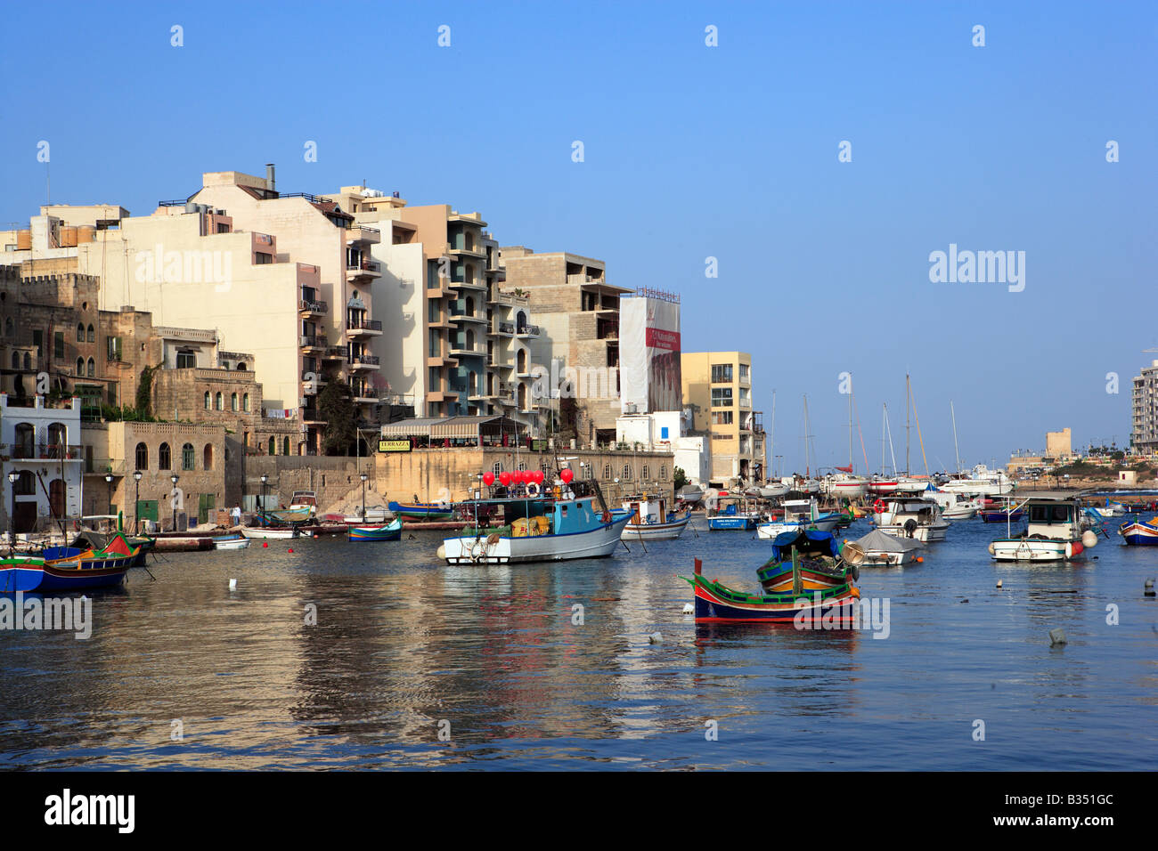 St Julian's waterfront, Malta Stock Photo