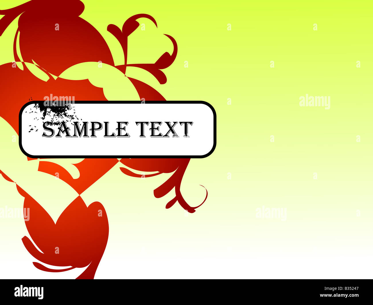 floral sample text on gradient background Stock Photo - Alamy