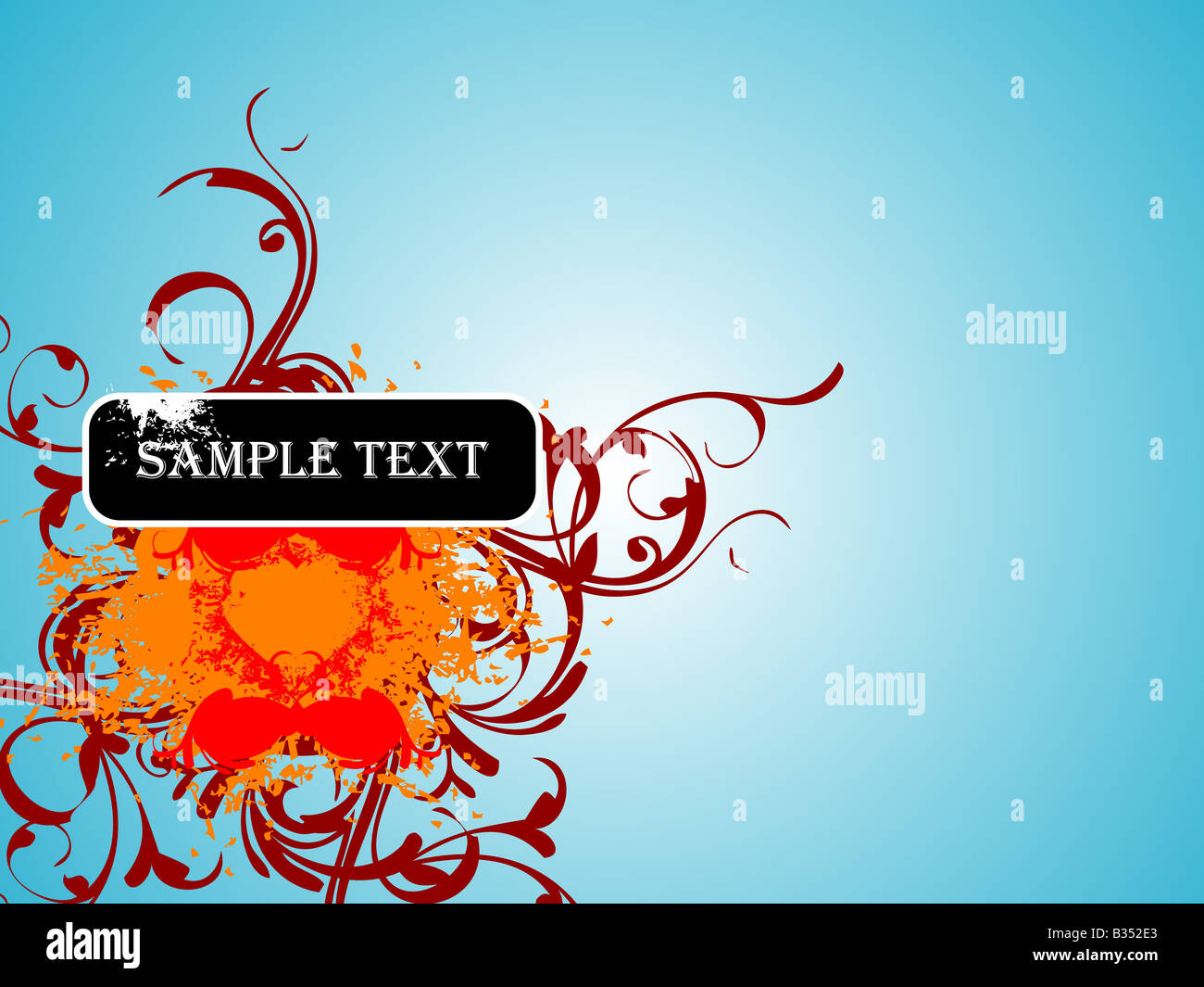 floral sample text on gradient background Stock Photo - Alamy