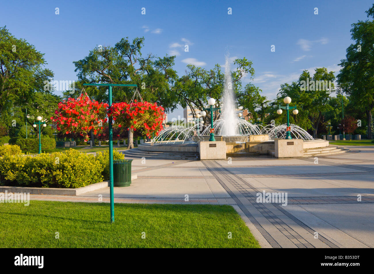 The decorative water fountains at the Legislative buildings in Winnipeg Manitoba Canada Stock