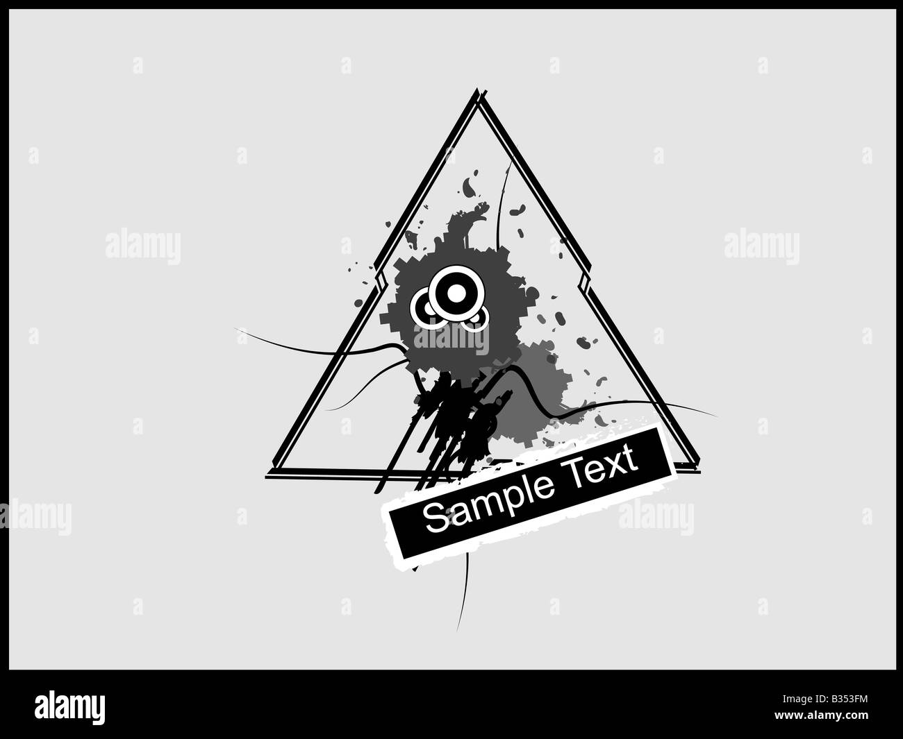 Grunge In Trangle With Text Box On Isolated Background Stock Photo Alamy
