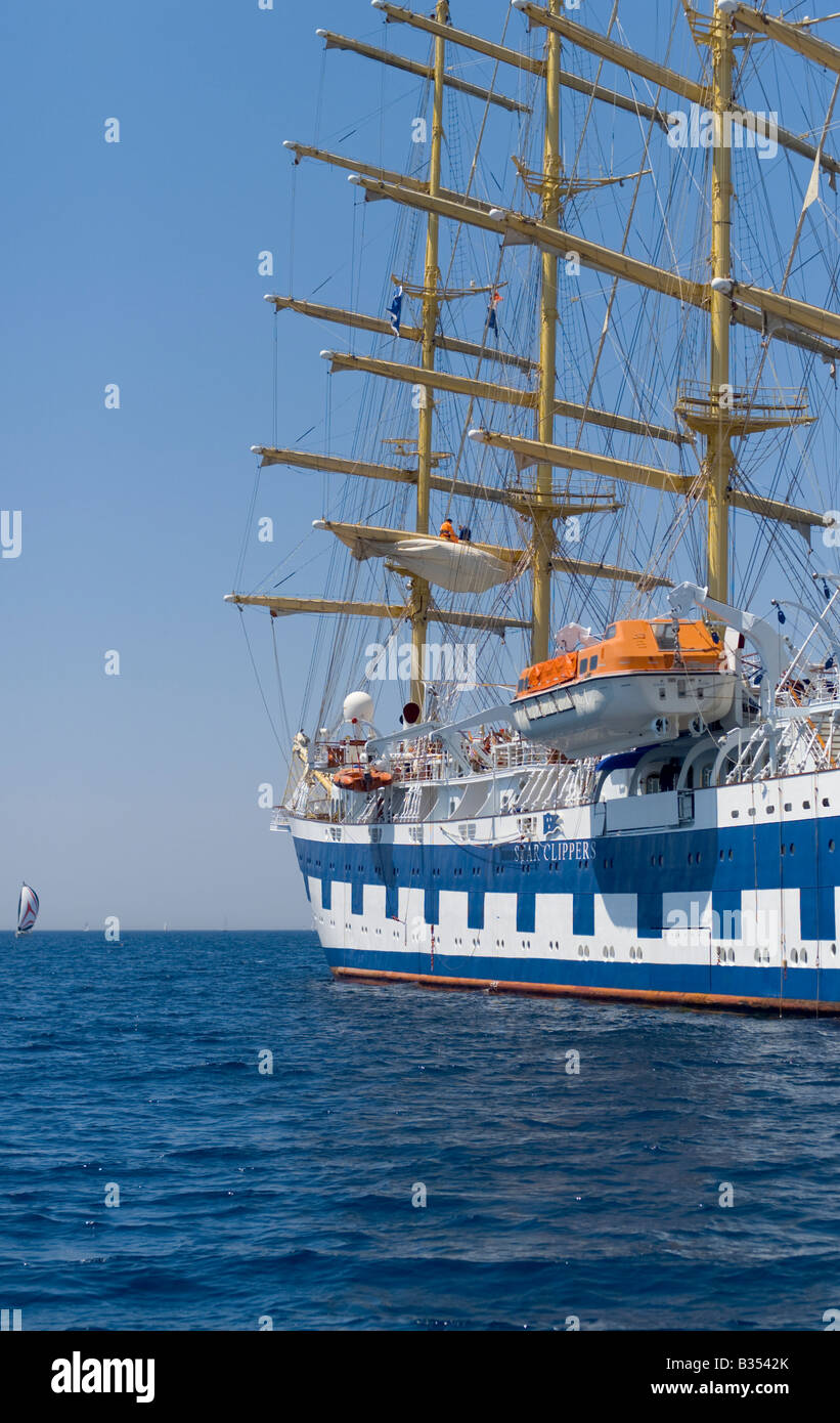 The world's largest sailing ship the Royal Clipper moored at Hvar
