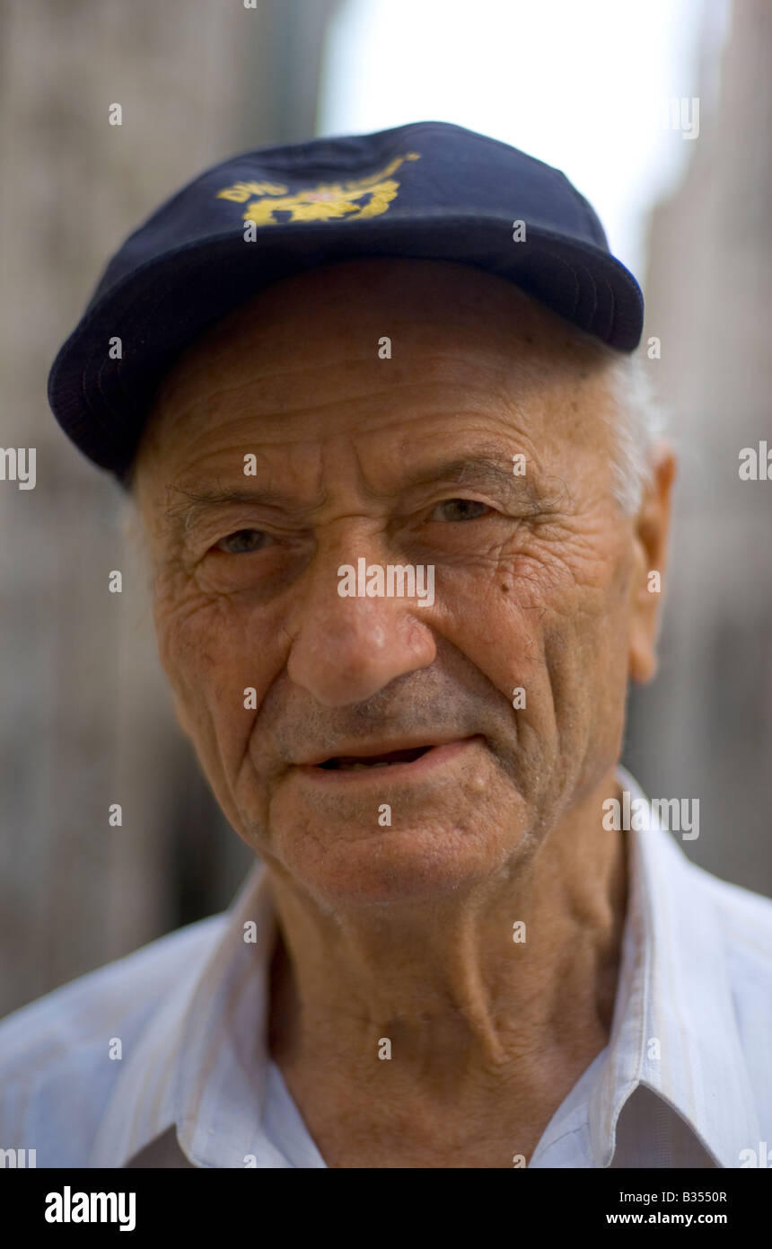 Elderly Croatian Man Veteran of Tito's Partisans in Hvar Croatia Stock ...
