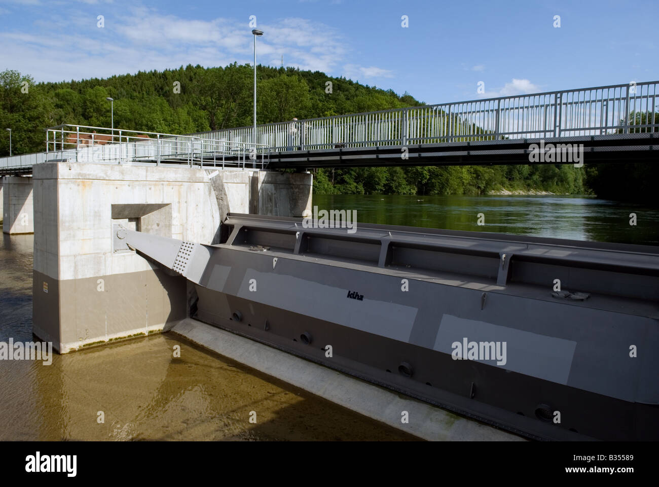Dam On The Alz Canal Trostberg Bavaria Germany Stock Photo