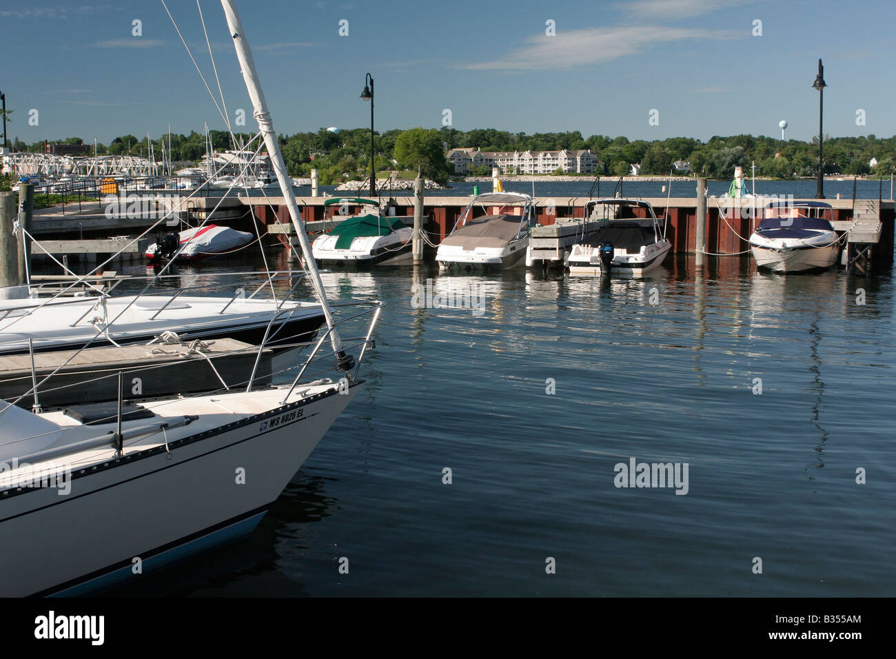 Boat harbor Sturgeon Bay Wisconsin Stock Photo Alamy