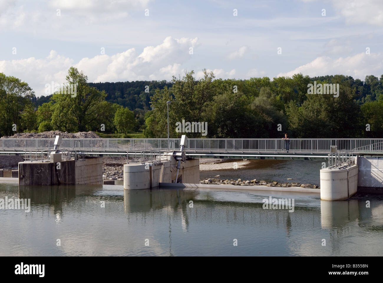 Dam On The Alz Canal Trostberg Bavaria Germany Stock Photo