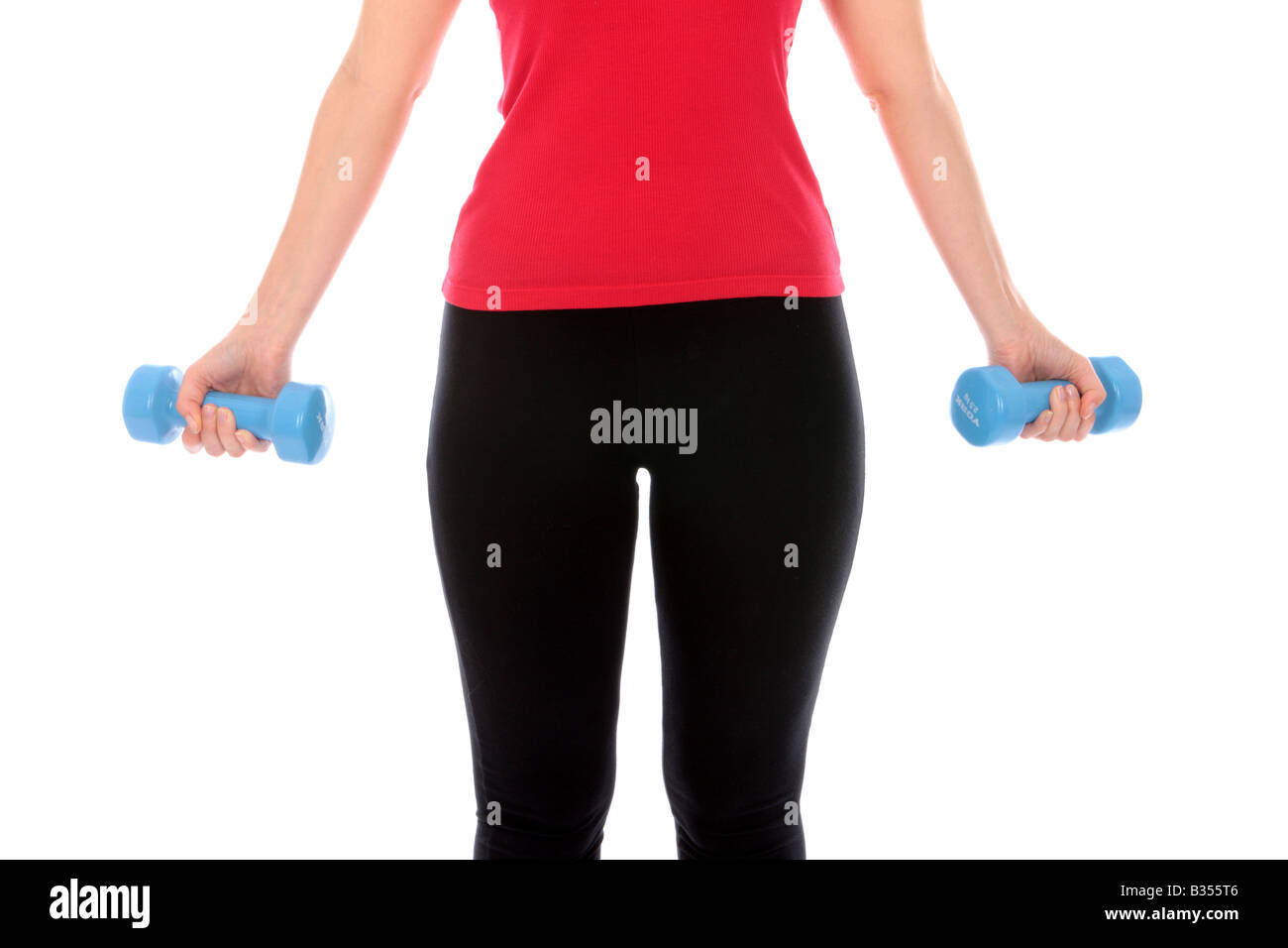 Young Woman Lifting Weights Model Released Stock Photo - Alamy