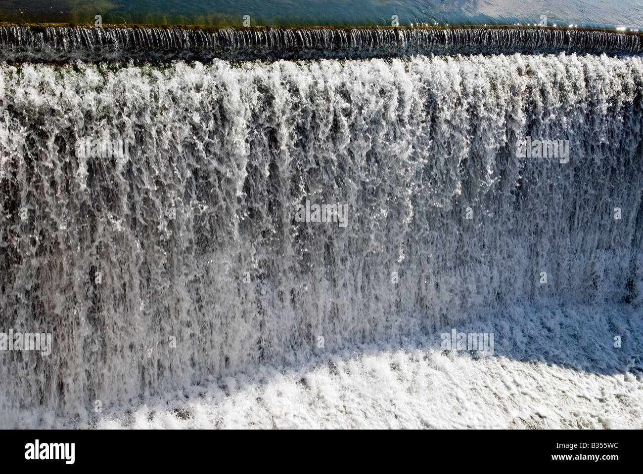Weir On The Alz Canal Trostberg Bavaria Germany Stock Photo