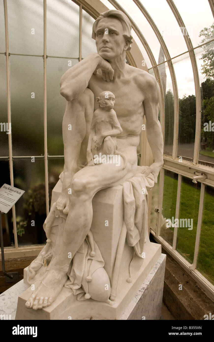 White Marble Statue of King Robert of Sicily by Henry Paulin