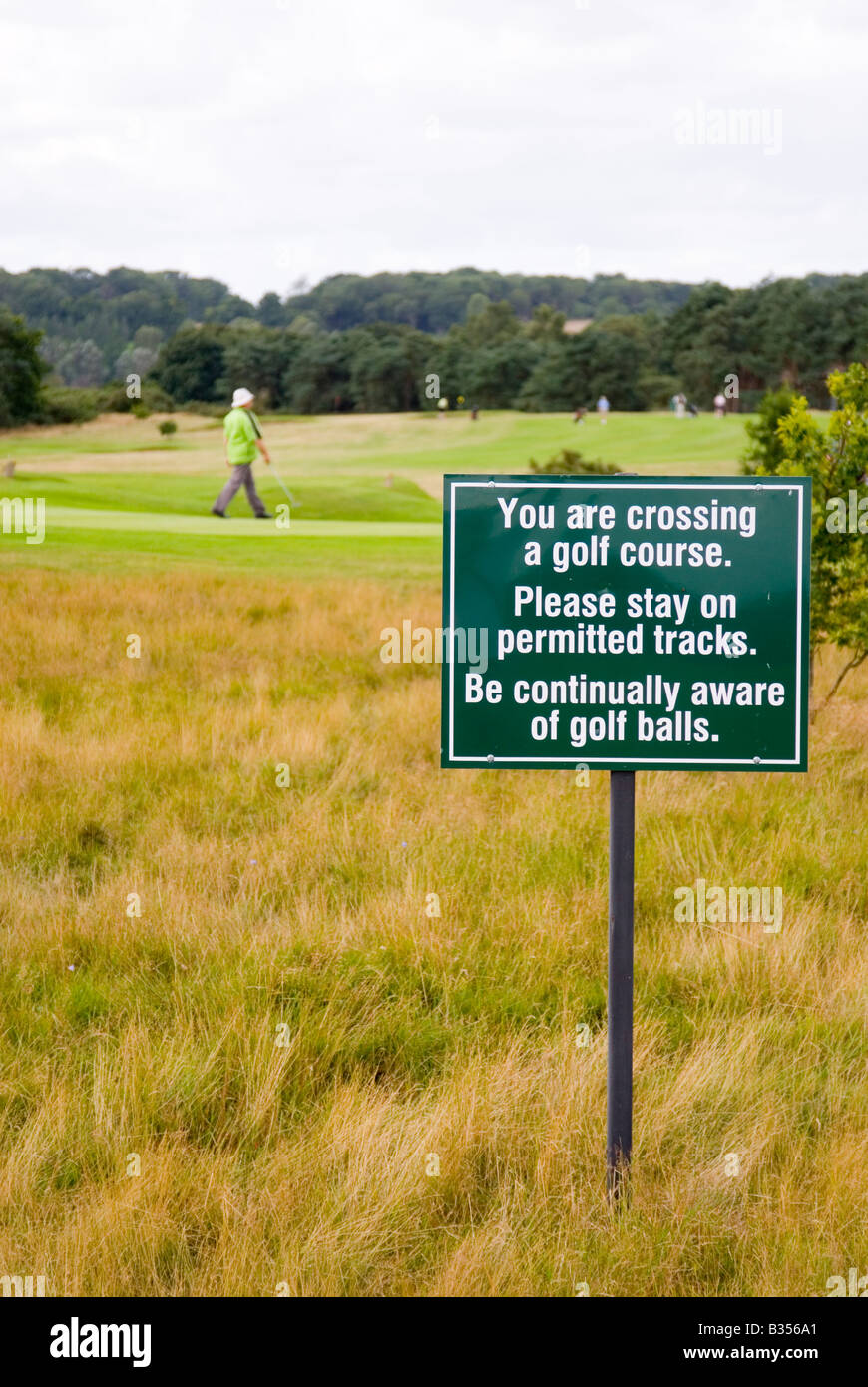 Warning sign on golf course hi-res stock photography and images - Alamy