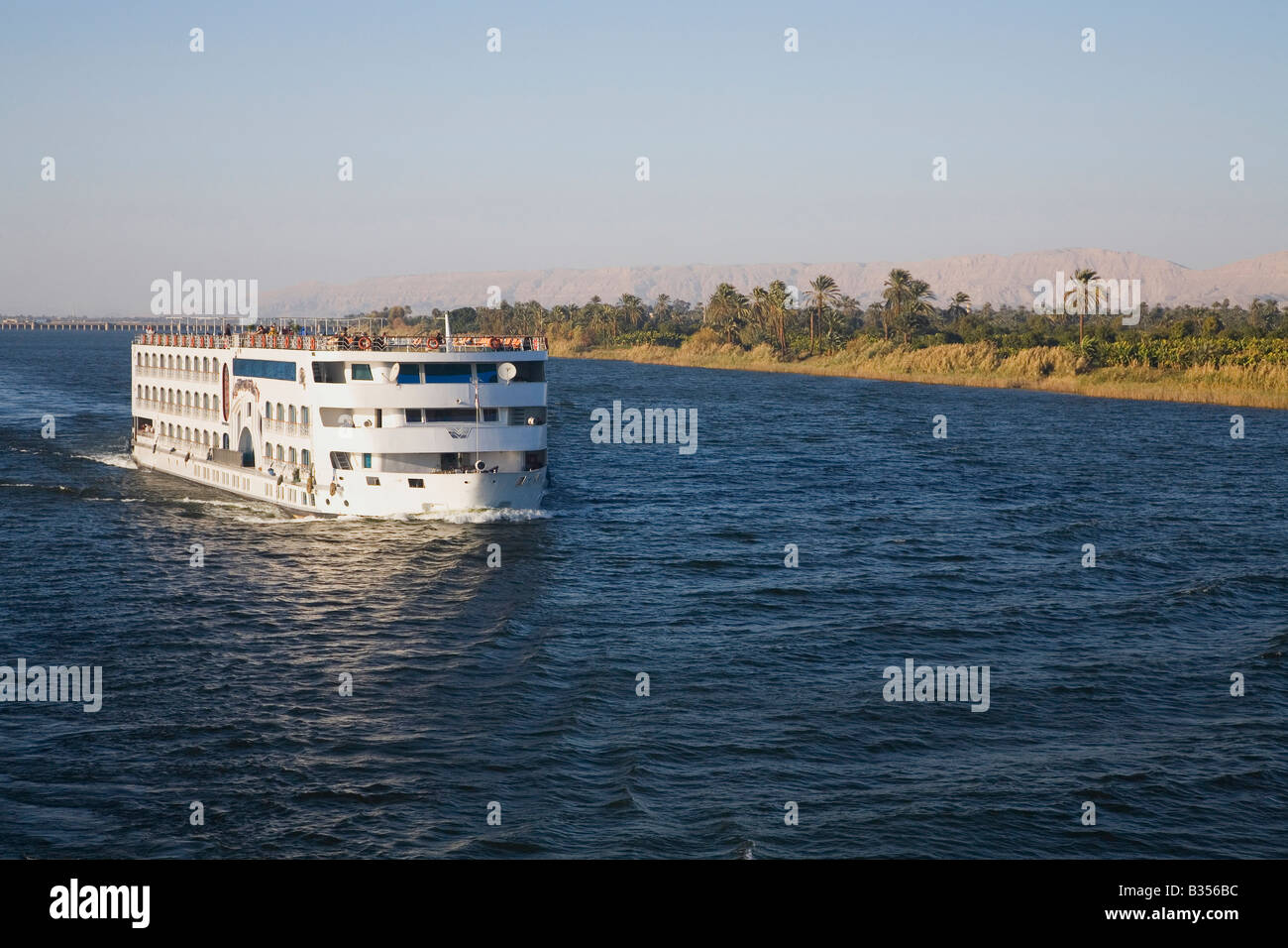 Egyptian cruise ship sailing up the River Nile Egypt North Africa Stock Photo Alamy