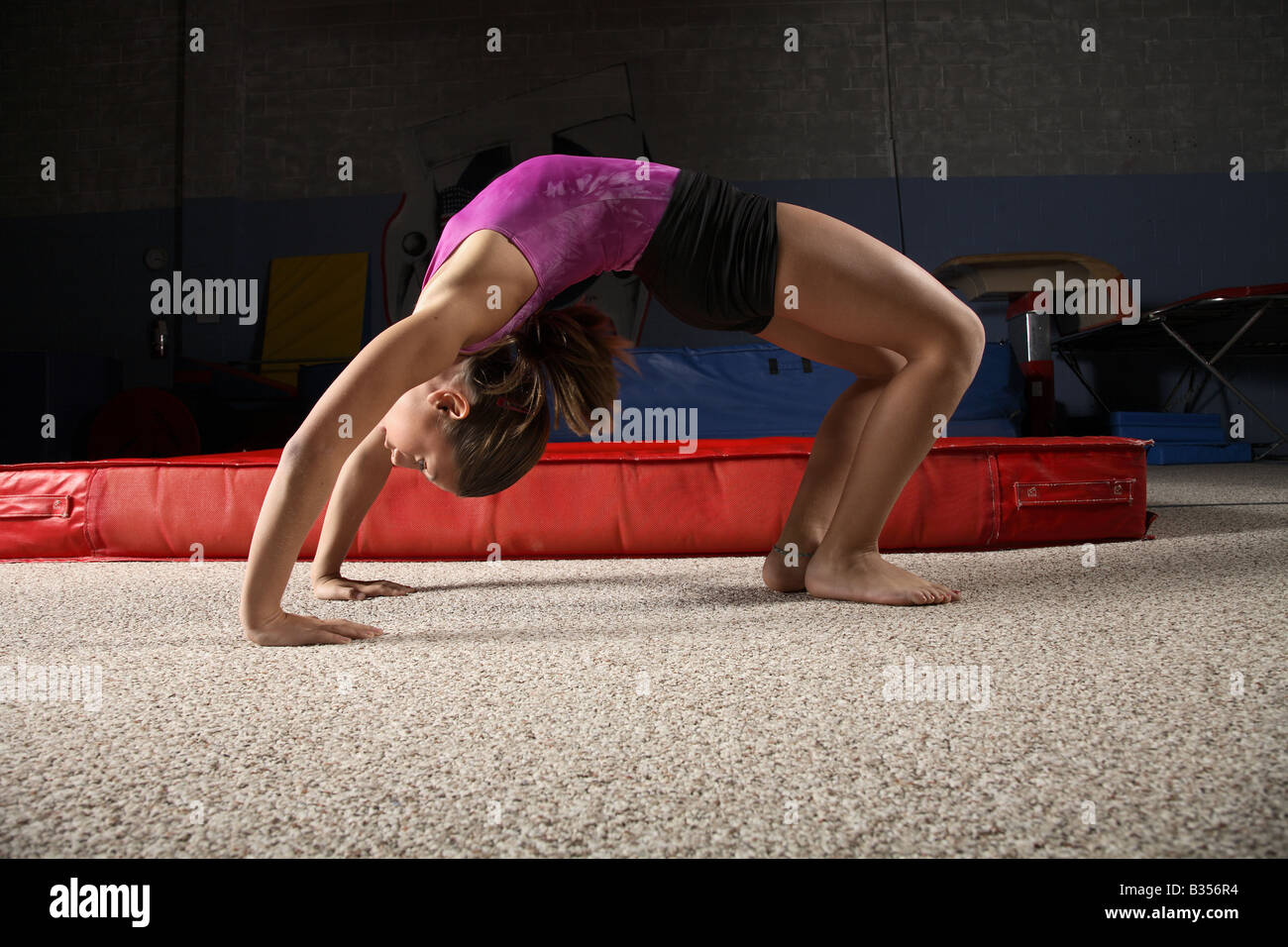 young female gymnast stretching Stock Photo - Alamy