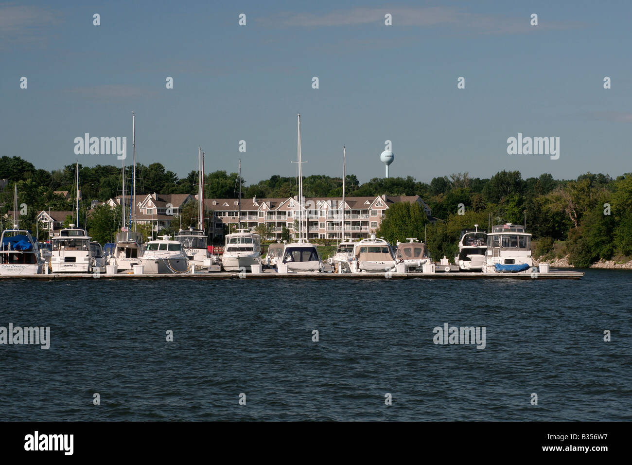Condos and marina Sturgeon Bay Wisconsin Stock Photo Alamy