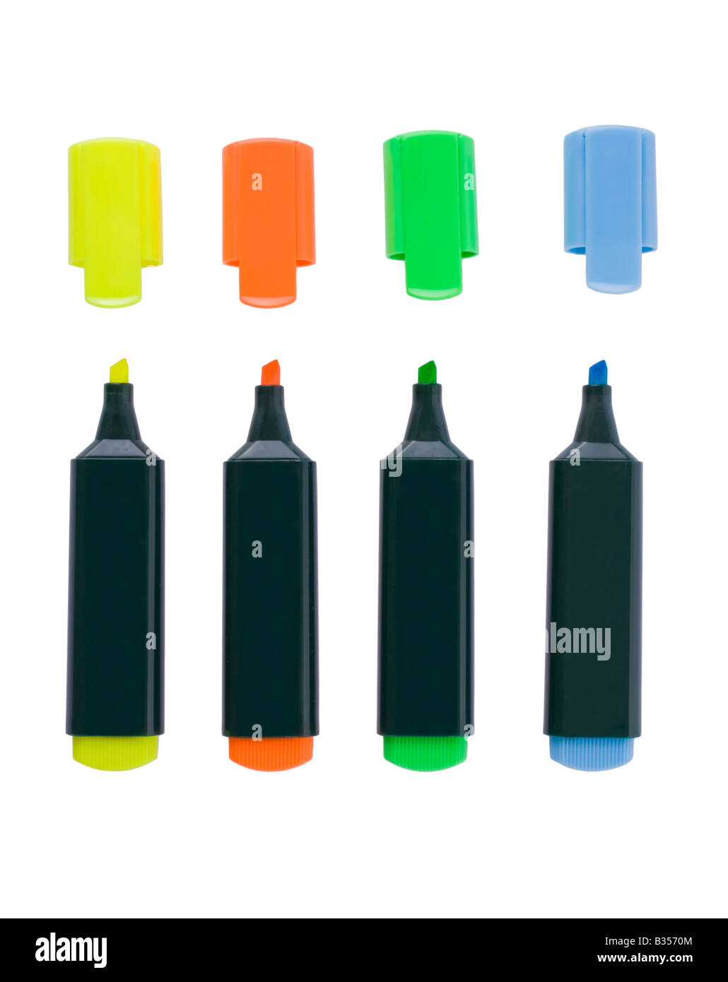 Fluorescent markers isolated on a white background Stock Photo Alamy