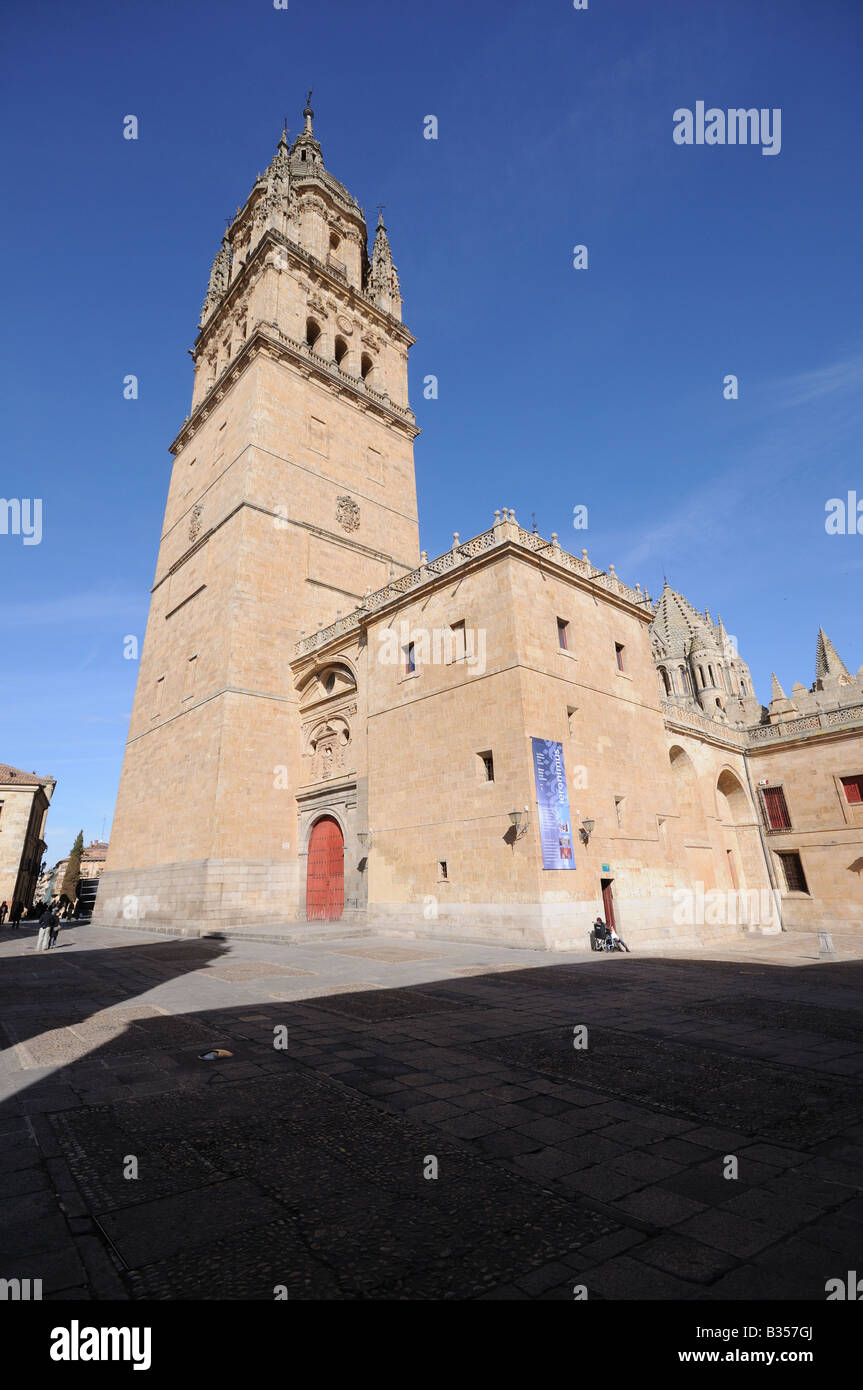 The bell tower of the late gothic style New Cathedral Catedral Nueva Salamanca Spain Stock Photo